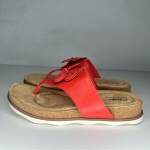 Clarks-Brynn-Bright Coral-Thong Sandals-Women Size 10